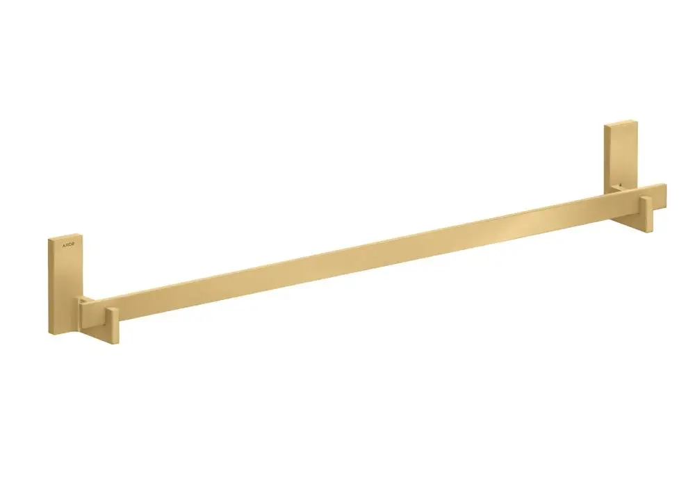 Goldfarbener Badetuchhalter von AXOR, rechteckig und wandmontiert, mit zwei Halterungen an den Enden für eine stabile Aufhängung.